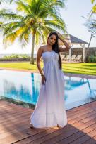 Robe longue bustier, Rose, Taille unique