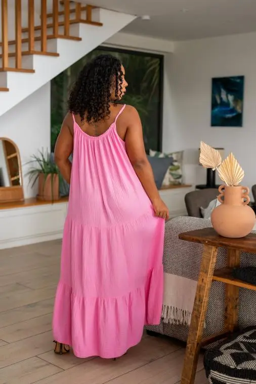 Robe à bretelles, Jaune, Taille unique