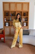 Pantalon satiné, Vert, Taille unique