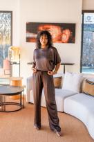 Pantalon satiné, Vert, Taille unique