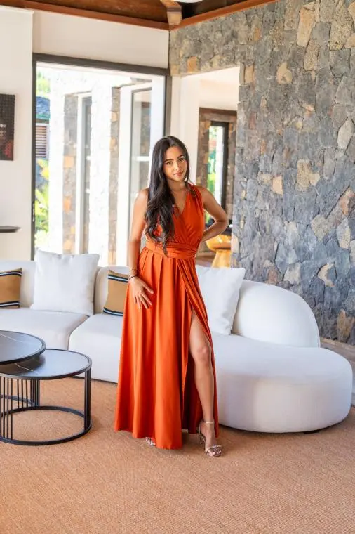 Robe longue infinity , Chocolat, Taille unique