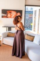 Robe longue infinity , Chocolat, Taille unique
