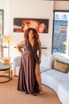 Robe longue infinity , Chocolat, Taille unique