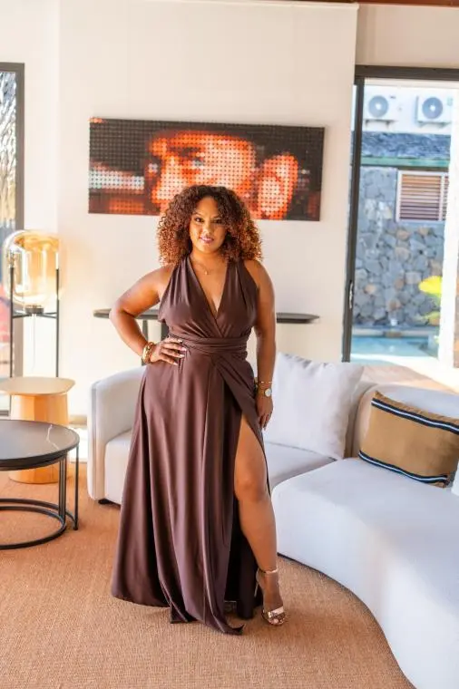 Robe longue infinity , Chocolat, Taille unique