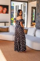 Ensemble plissé à pois , Blanc, Taille unique