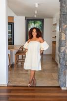 Robe courte manche bouffante , Jaune, Taille unique