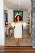 Robe courte manche bouffante , Jaune, Taille unique