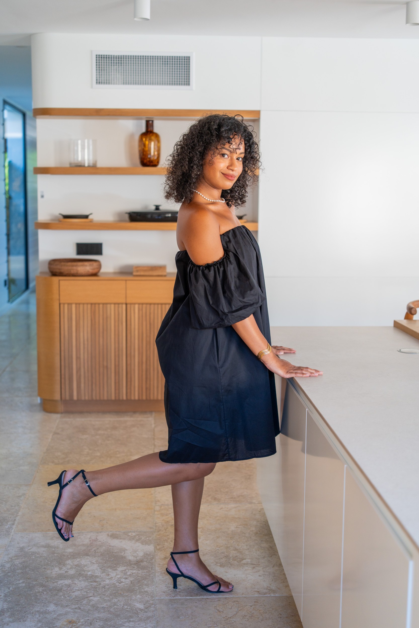 Robe courte manche bouffante , Jaune, Taille unique