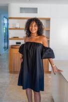 Robe courte manche bouffante , Jaune, Taille unique
