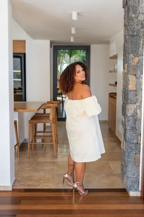 Robe courte manche bouffante , Jaune, Taille unique