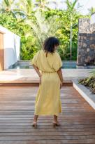 Robe longue crépon , Jaune, Taille unique
