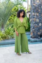 Haut crépon , Vert matcha, Taille unique