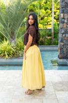 Jupe unie, Jaune, Taille unique