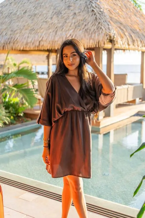 Robe courte, Beige, Taille unique