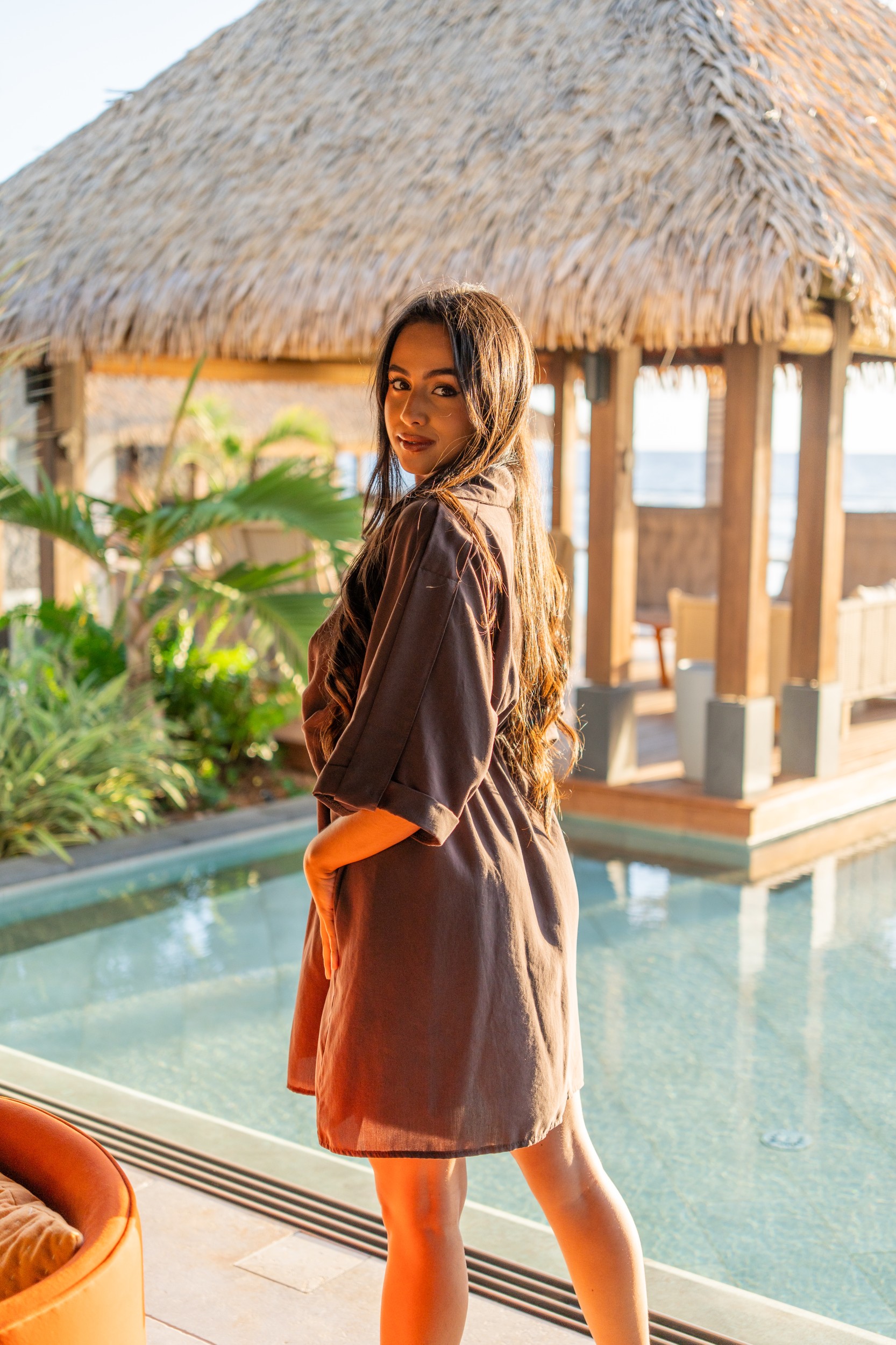 Robe courte, Beige, Taille unique