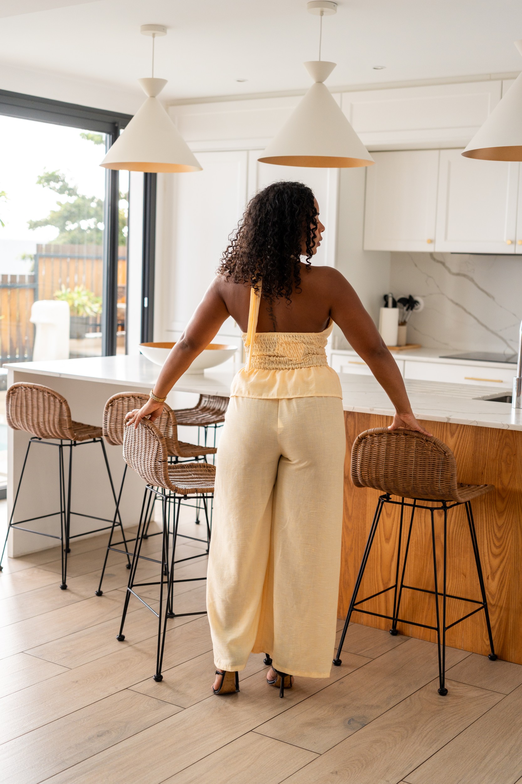 Ensemble dos nu, Jaune, Taille unique (S au L)