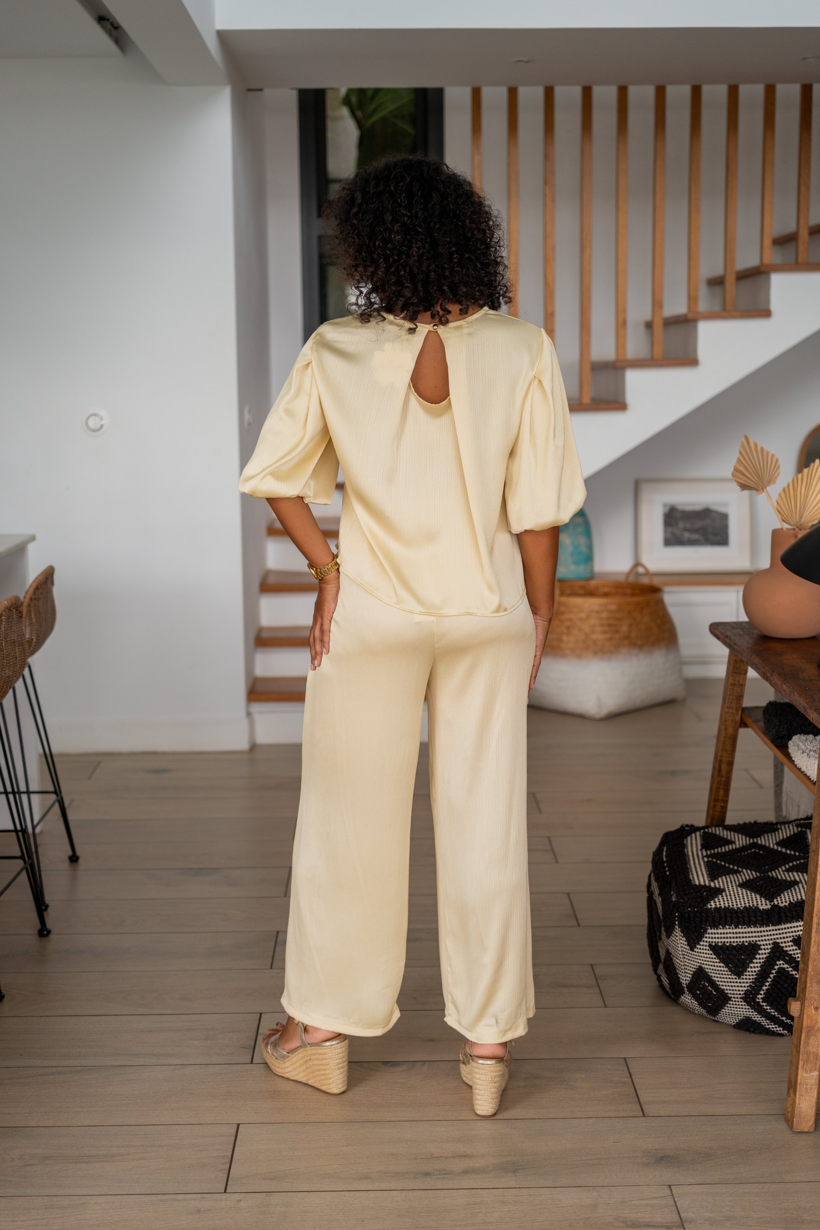Haut satin&eacute;, Vert, Taille unique (S au L)