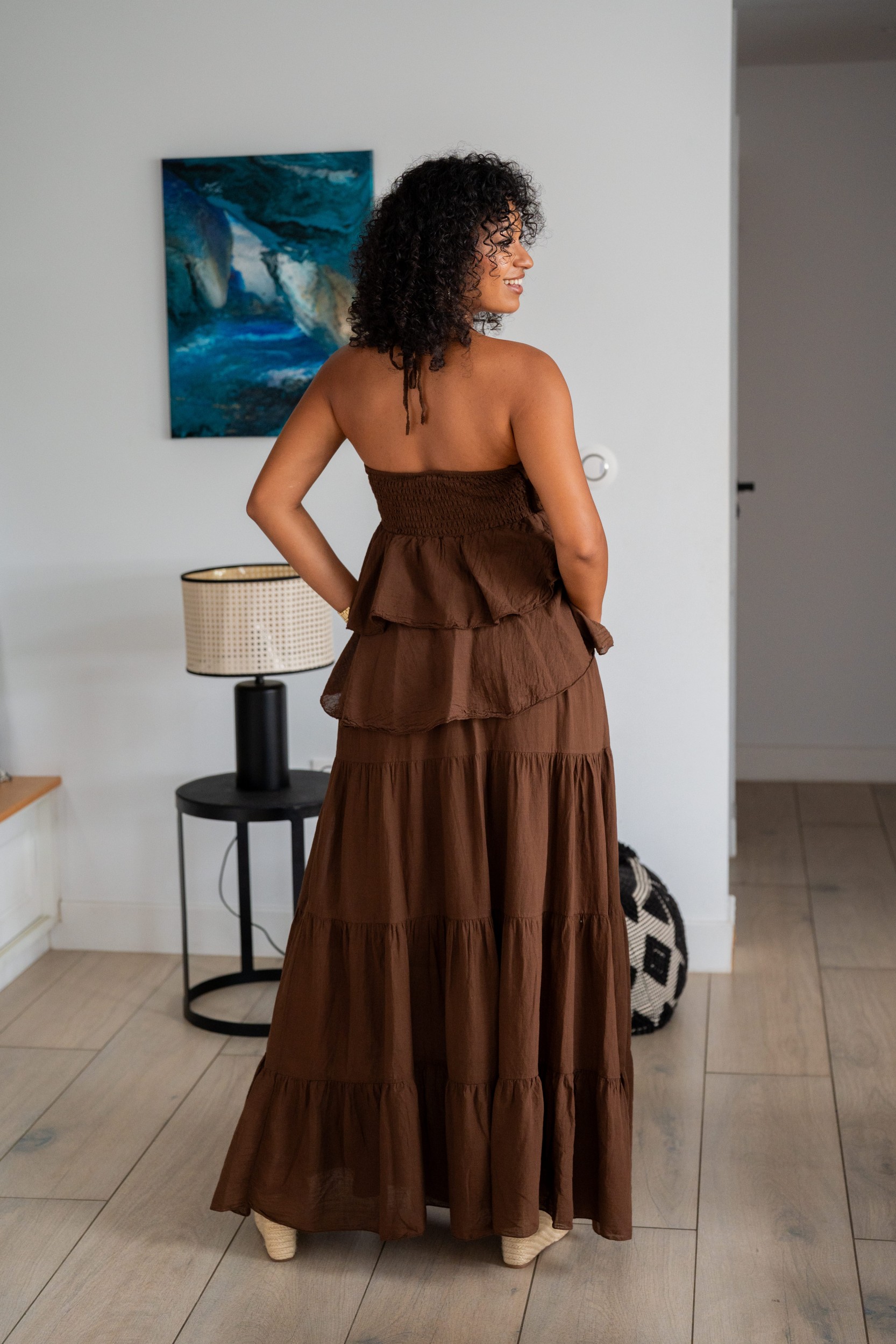 Haut &agrave; volants, Vert matcha, Taille unique