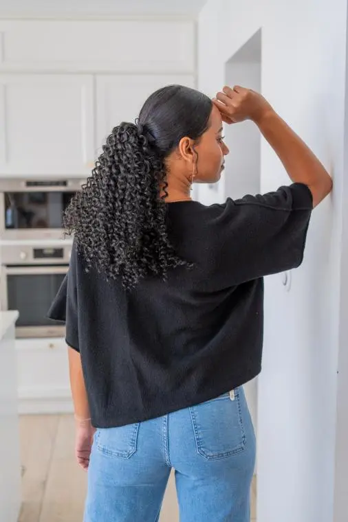 Pull manches courtes, Bleu, Taille unique
