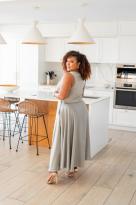 Débardeur satiné , Beige, L