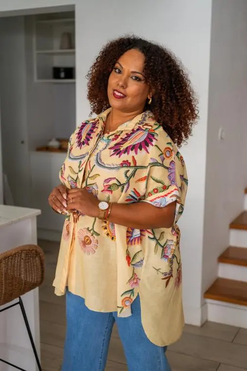 Chemise "baroque", Jaune, Taille unique