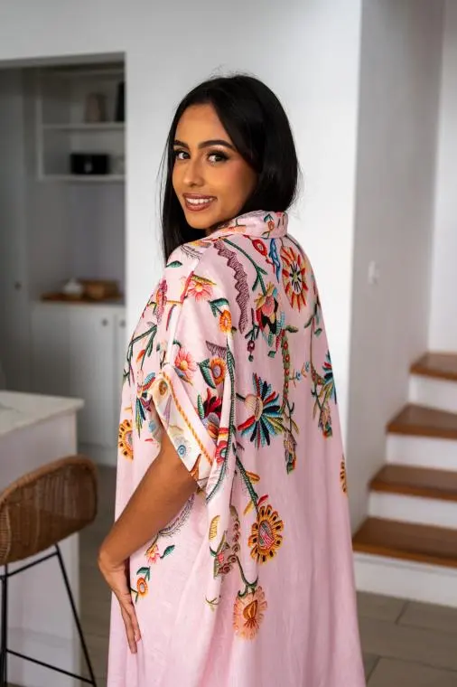 Robe chemise "baroque", Jaune, Taille unique