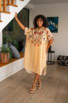 Robe chemise "baroque", Jaune, Taille unique