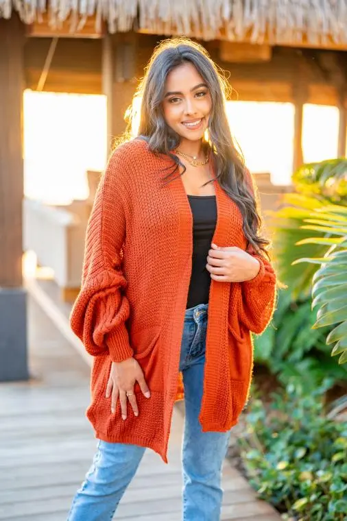Gilet pull court, Moutarde, Taille unique