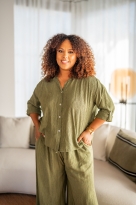 Chemise crepon, Camel, Taille unique