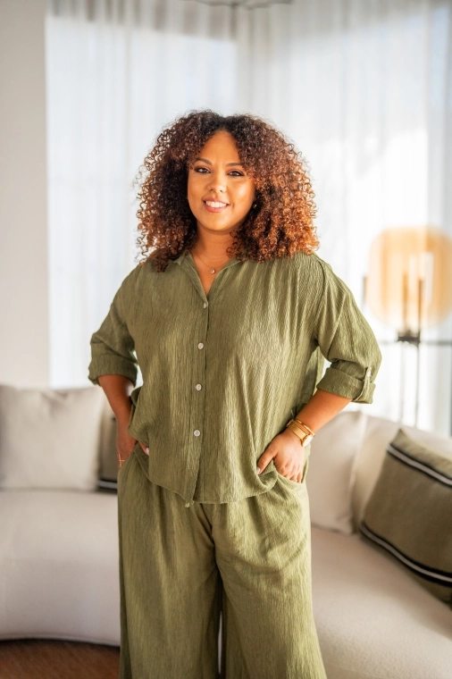 Chemise crepon, Camel, Taille unique
