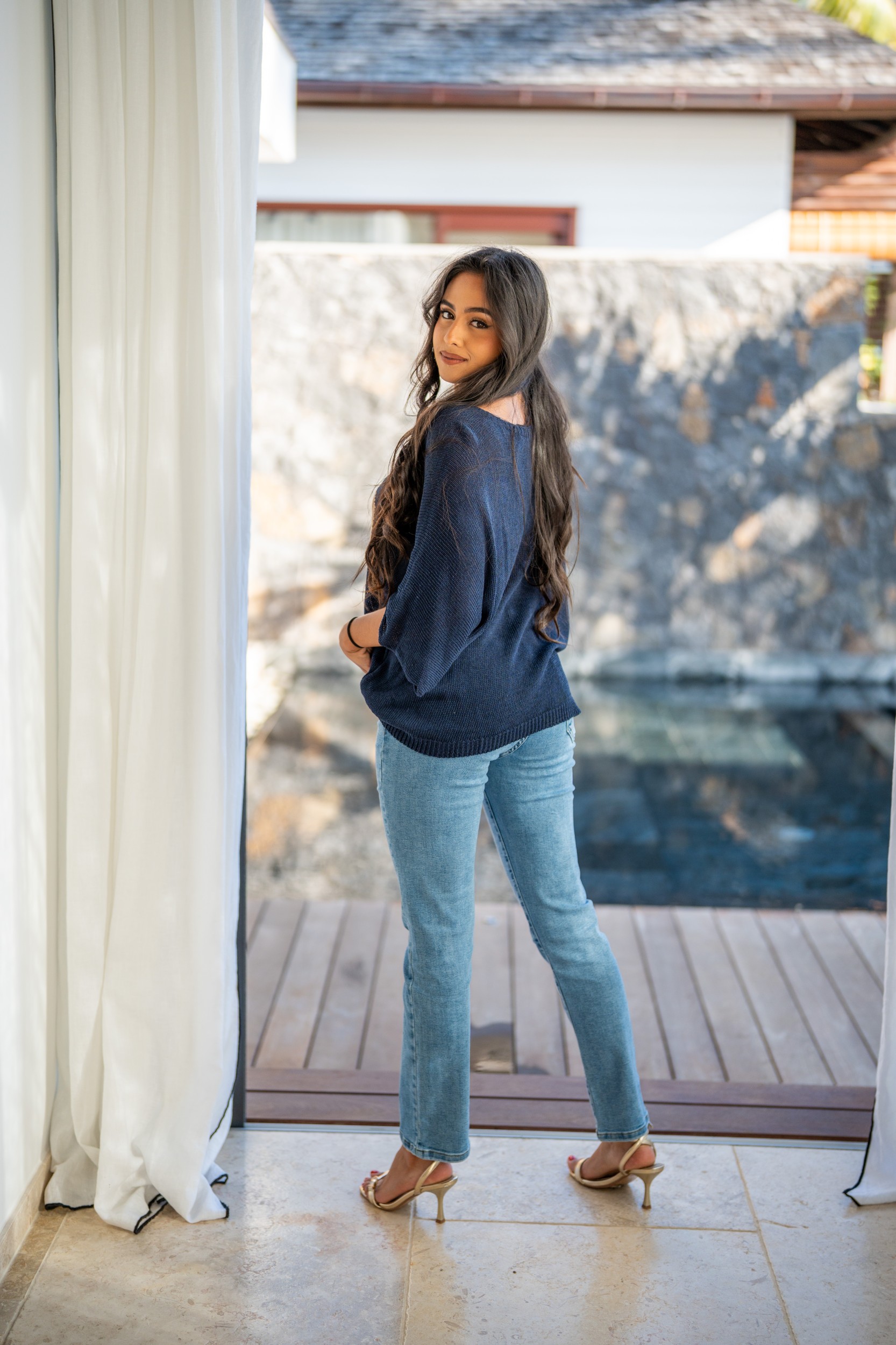 Pull &agrave; motif coeur , &Eacute;cru, Taille unique