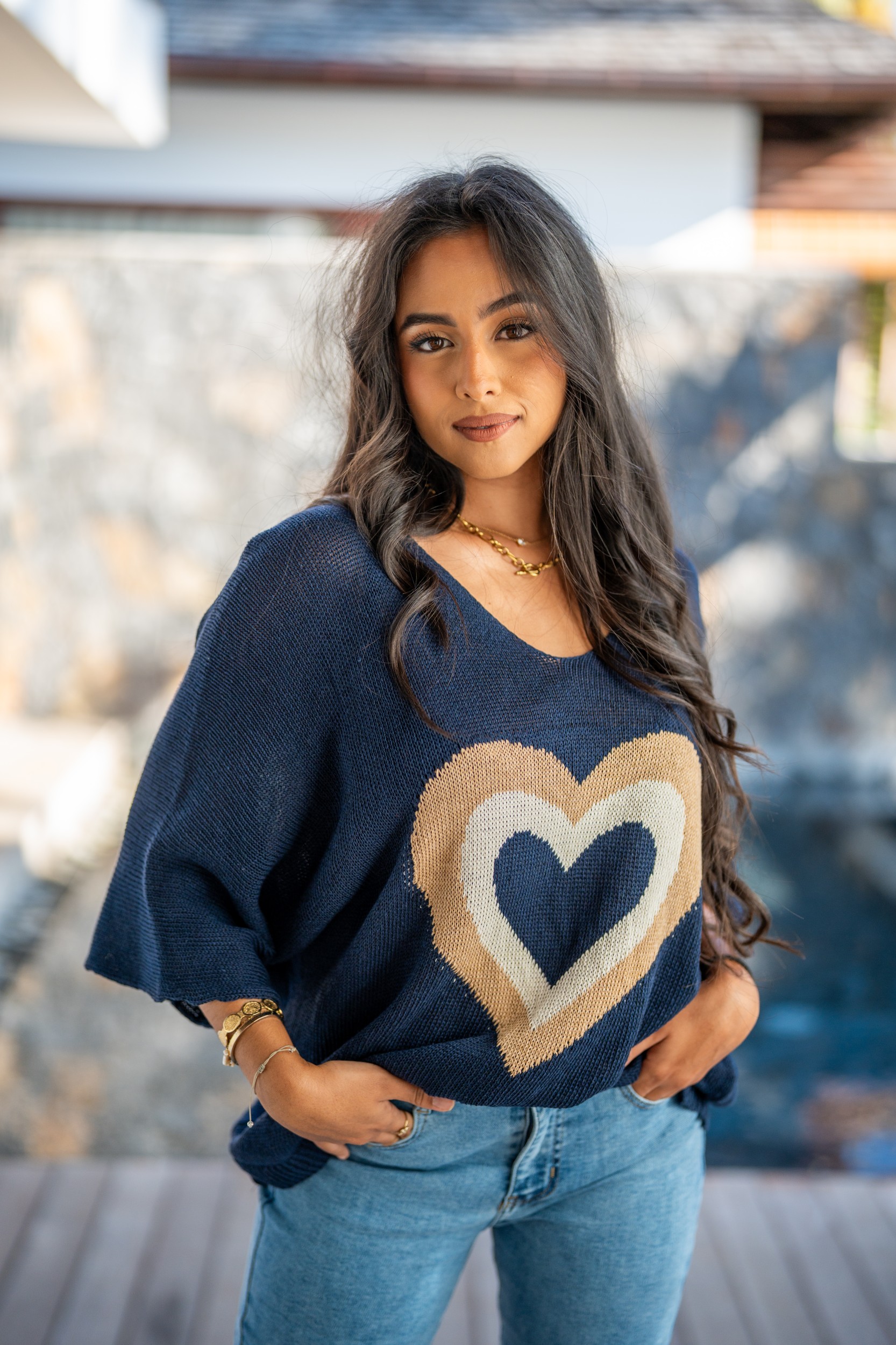 Pull &agrave; motif coeur