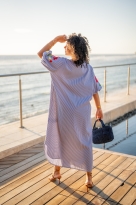 Robe chemise brodée fleuries, Jaune, Taille unique