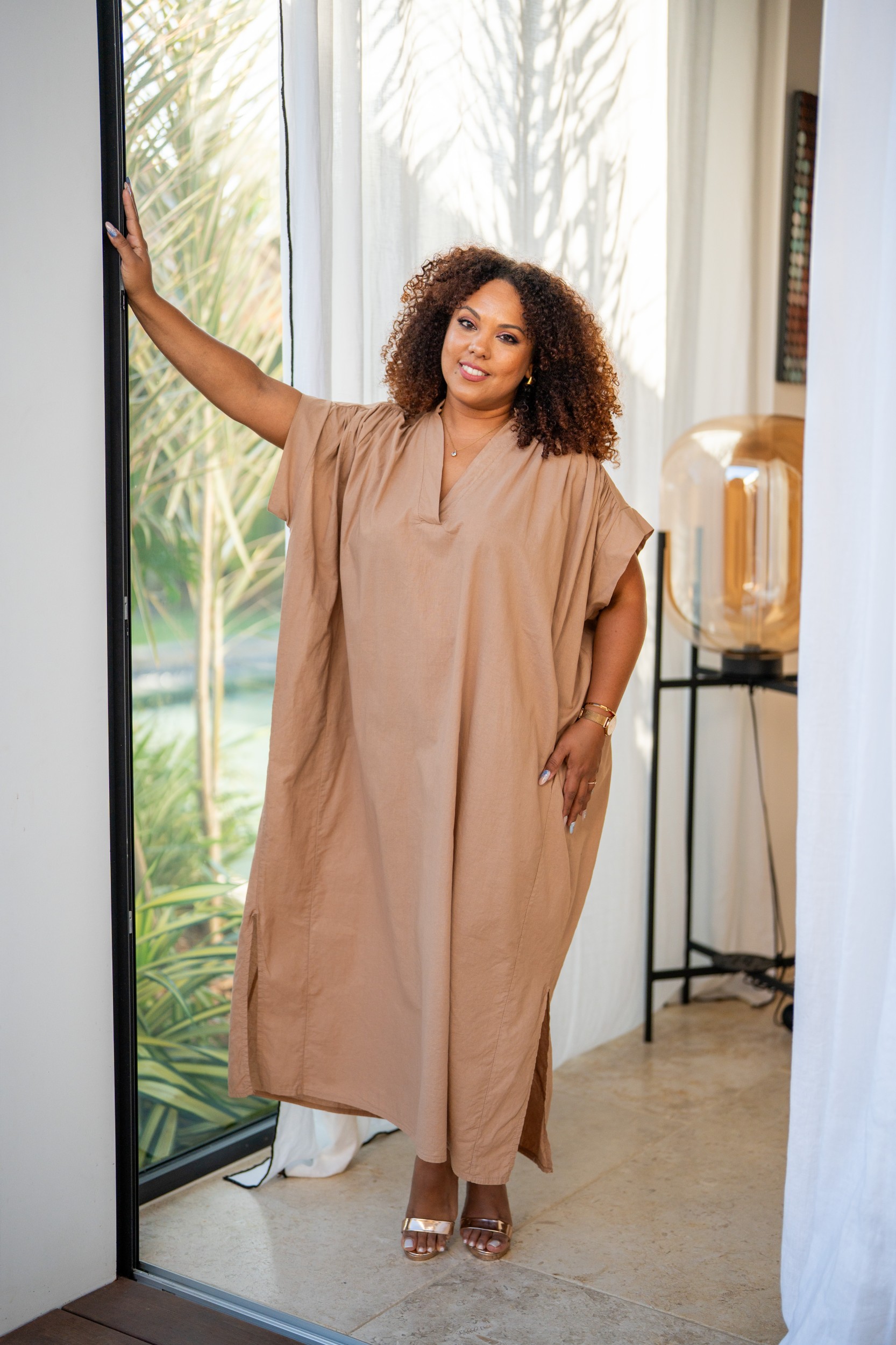 Robe en lin , Jaune, Taille unique