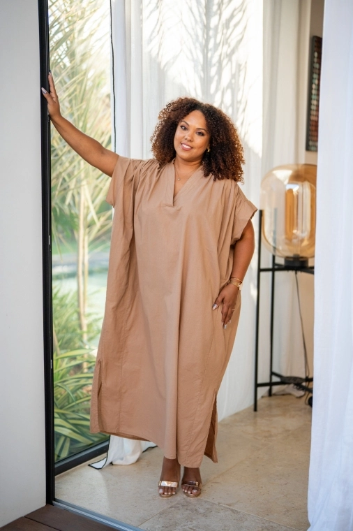 Robe en lin , Jaune, Taille unique