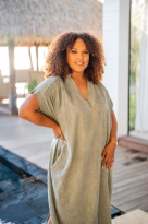Robe en lin , Jaune, Taille unique
