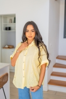 Chemisier brodé , Blanc, Taille unique