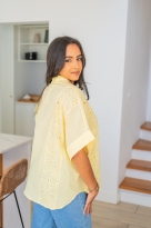 Chemisier brodé , Blanc, Taille unique