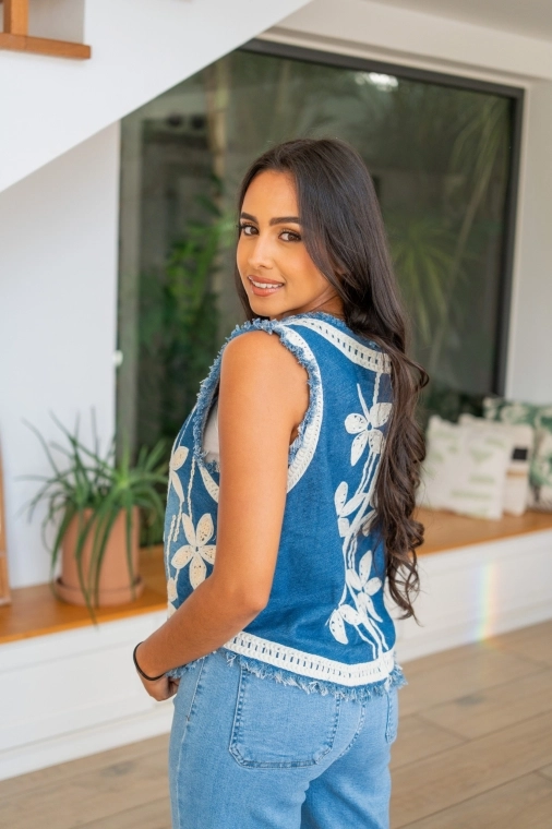 Gilet en jeans, Bleu jeans, Taille unique