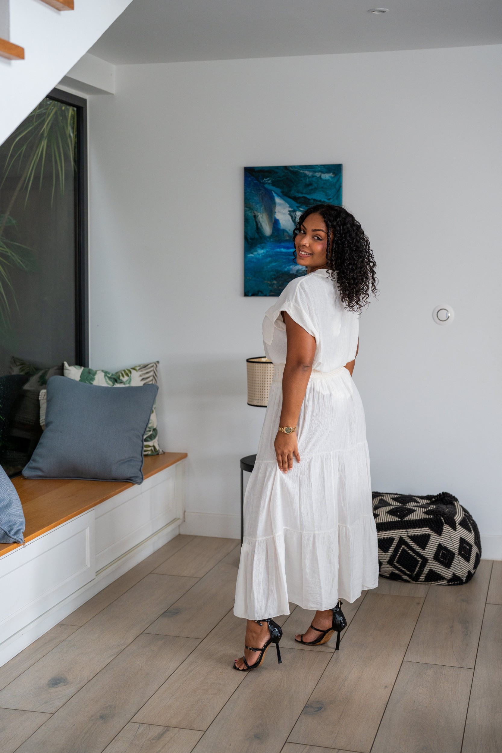 Jupe uni cr&eacute;pon , Marine, Taille unique