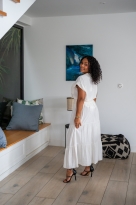 Jupe uni crépon , Kaki, Taille unique