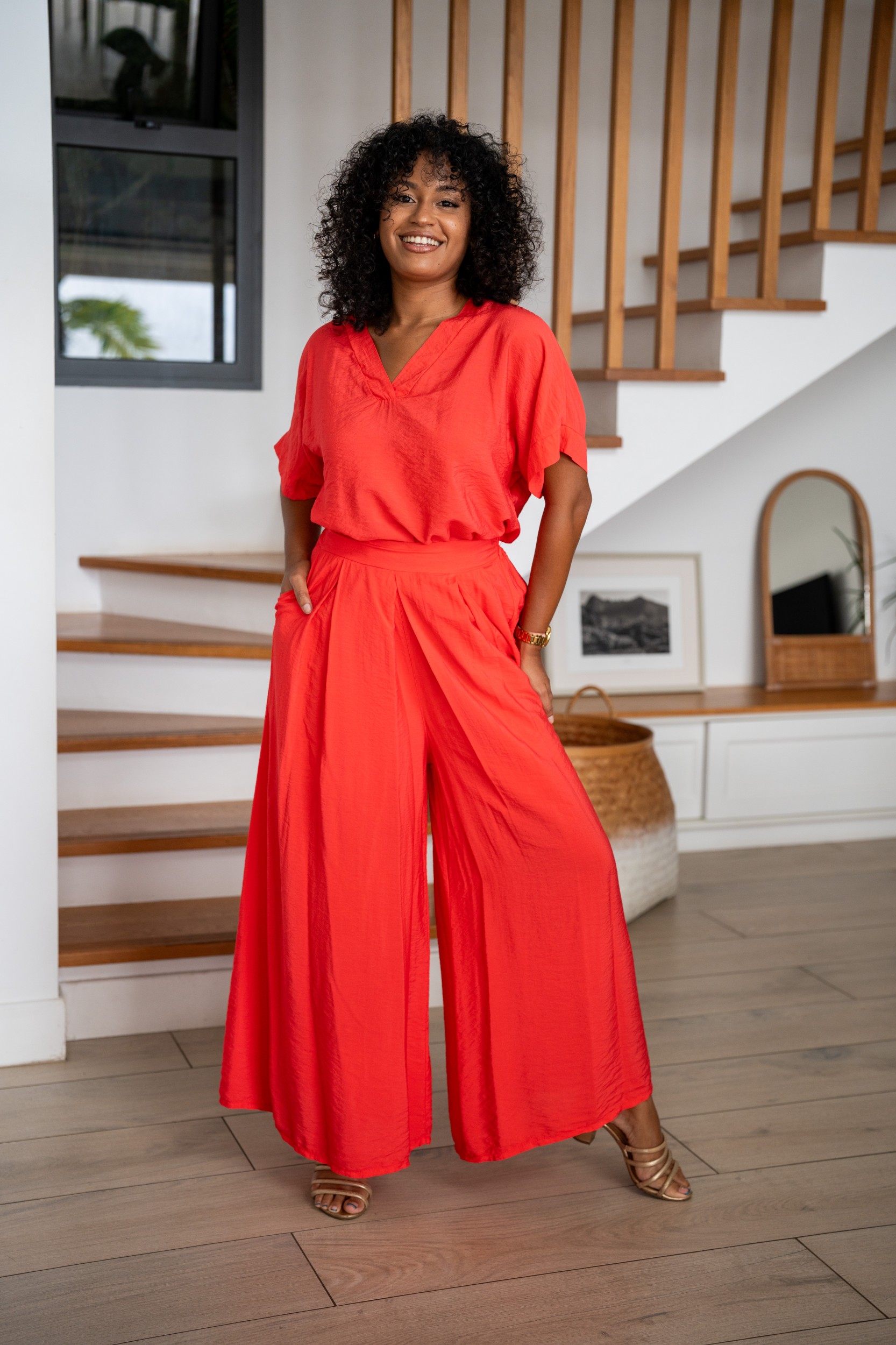 Haut col V, Marine, Taille unique