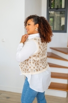 Gilet brodé, Beige, Taille unique