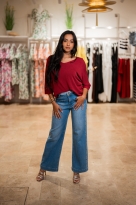 Pull en maille, Bordeaux, Taille unique