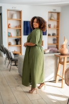 Robe longue avec ceinture, Camel, S