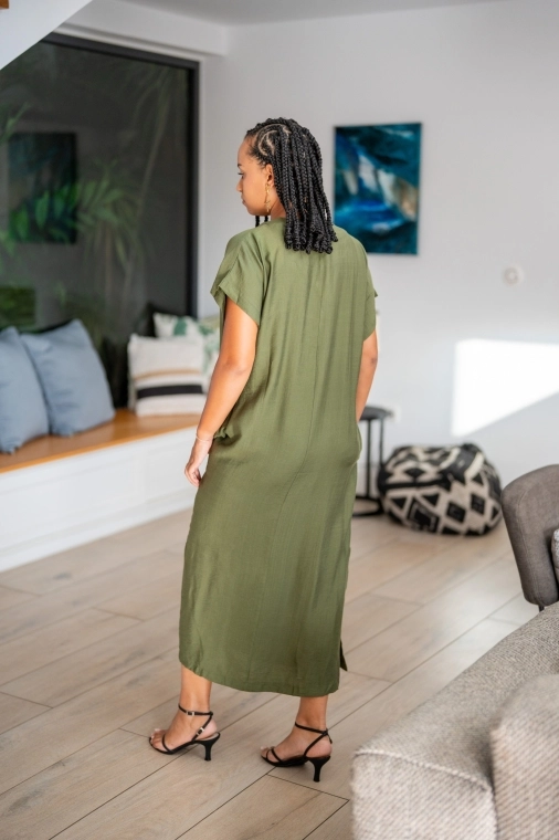 Robe longue, Kaki, XL