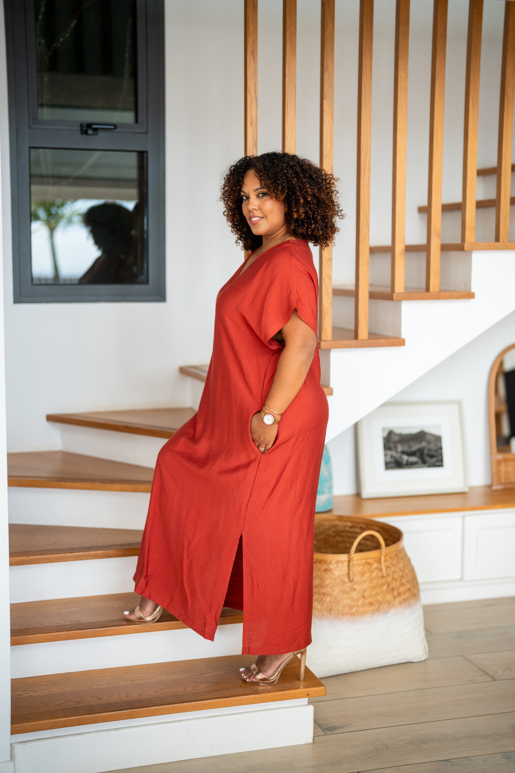 Robe longue, Kaki, XL