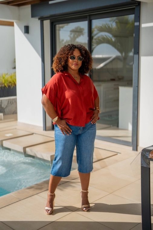 Bermuda jeans, Bleu jeans, 34