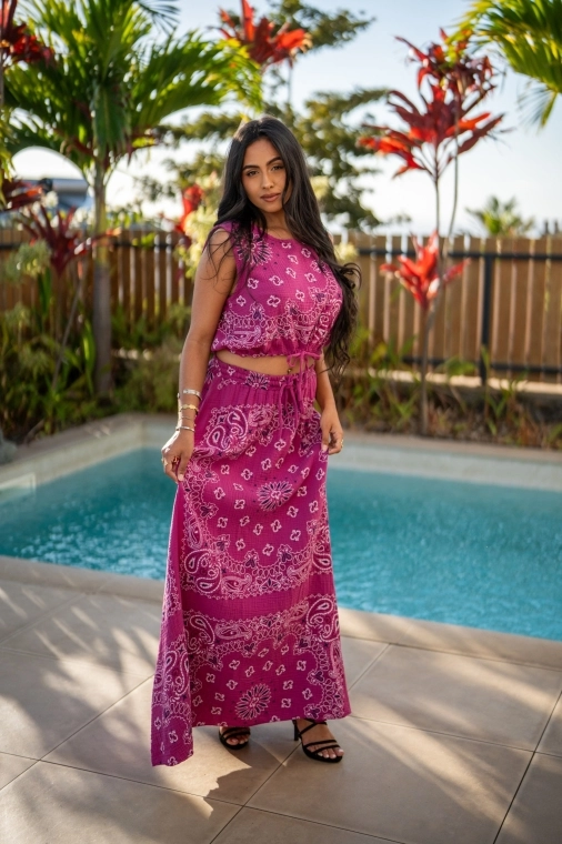 Ensemble jupe "BANDANA", Magenta, Taille unique