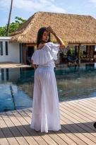 Pantalon dentelles, Blanc, Taille unique